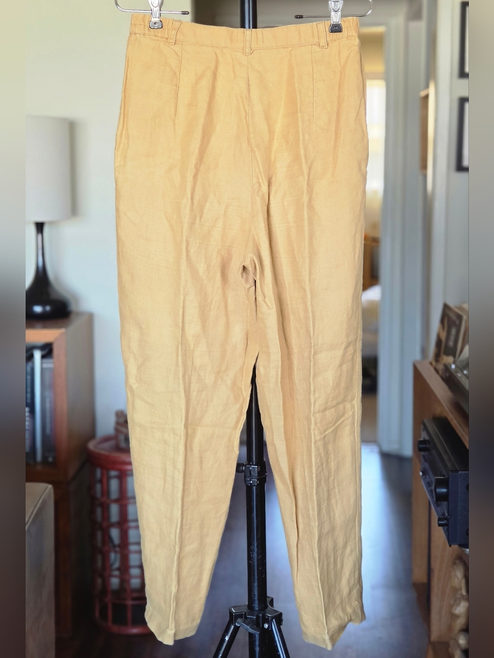 VTG 90s Women's Pleated Trousers - Tan - Picture 2 of 4